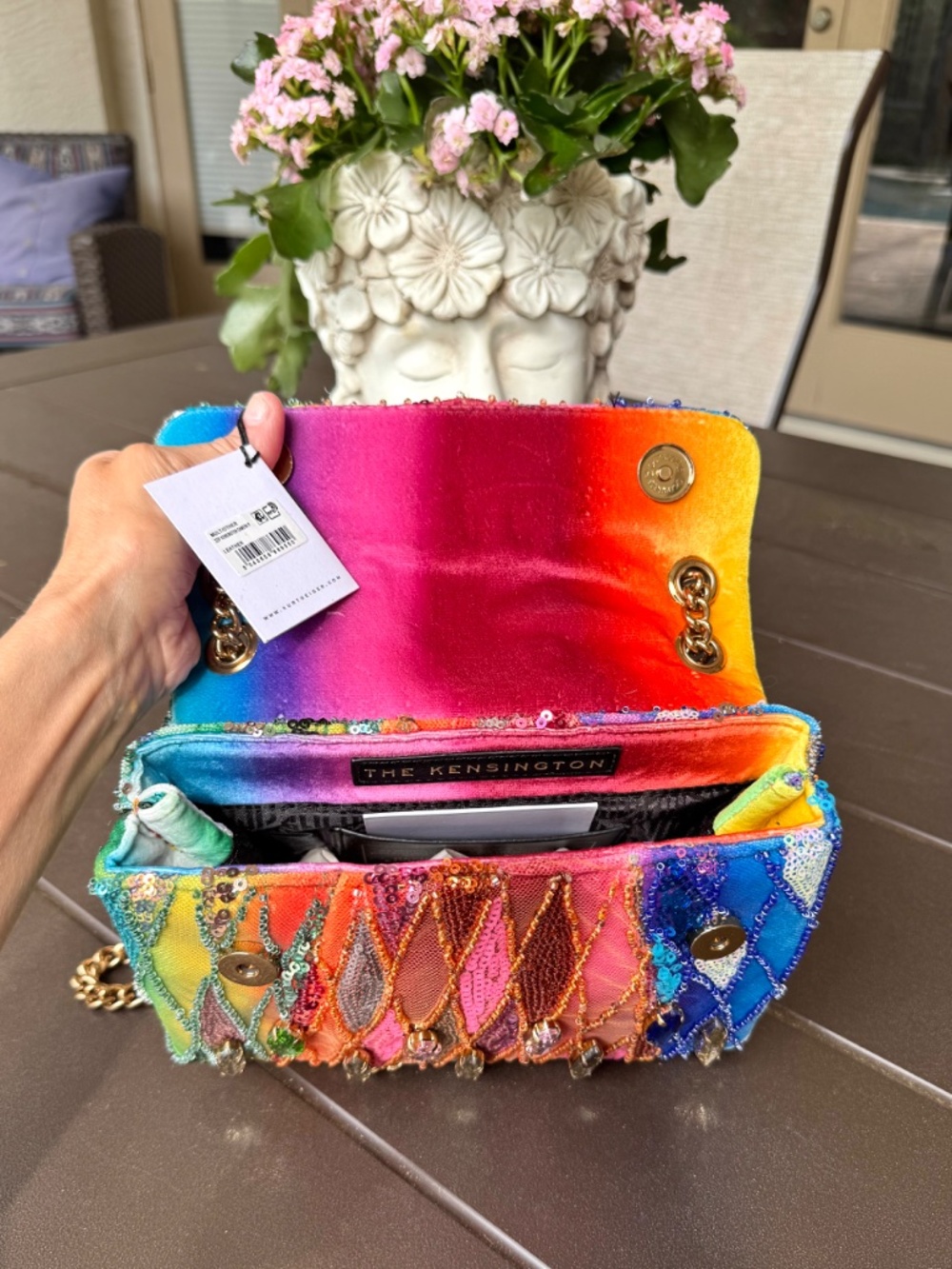 NWT GORGEOUS Kurt Geiger Kensington Ombré Sequin Gemstone Bag - Picture 10 of 10